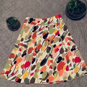 Bright color swatch flare skirt